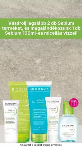 Vásárolj 20.000 Ft értékben Sebium termékeket, és megajándékozunk 1 db Sebium 100ml-es micellás vízzel!