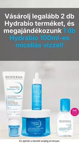 Vásárolj 20.000 Ft értékben Hydrabio termékeket, és megajándékozunk 1 db Hydrabio 100ml-es micellás vízzel!