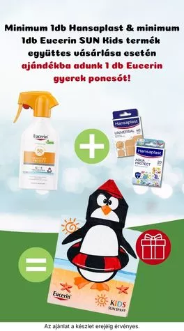 Vásárolj 1 db Eucerin SUN kids és 1 db Hansaplast terméket, mi megajándékozunk egy gyerek poncsóval!