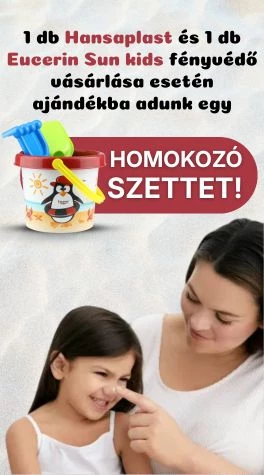 1 db Hansaplast és 1 db Eucerin Sun kids fényvédő vásárlása esetén  ajándékba adunk egy homokozó szettet