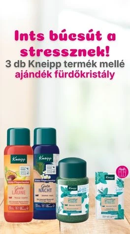 3 db Kneipp termék mellé ajándék fürdőkristály!