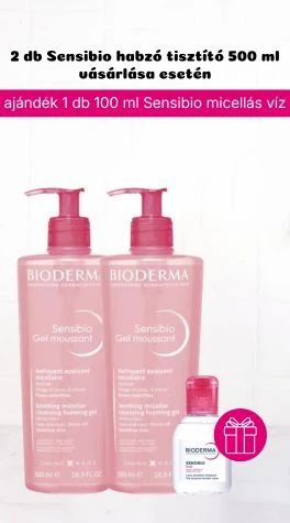 2 db Sensibio habzó tisztító 500 ml vásárlása esetén ajándék 1 db 100 ml Sensibio micellás víz