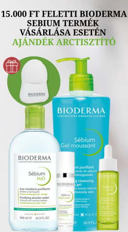 15.000 Ft feletti Bioderma Sebium termék  vásárlása esetén ajándék arctisztító