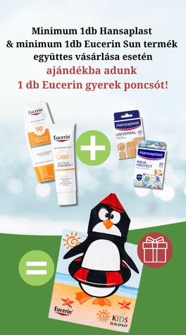 Minimum 1 db Eucerin fényvédő és minimum 1 db Hansaplast termék vásárlása mellé ajándék poncsó