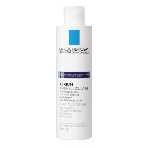 La Roche Posay Kerium korpásodás elleni sampon zsíros, érzékeny fejbőrre 200ml