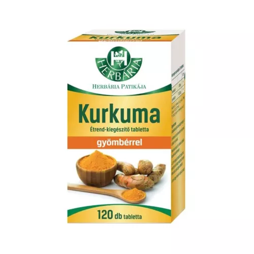 Herbária Kurkuma tabletta gyömbérrel 120x