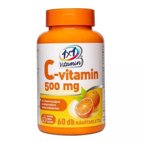VitaPlus 1x1 Vitaday C-vitamin 500 mg rágótabletta narancs ízű 60x