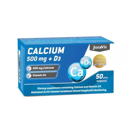 JutaVit Calcium 500 mg + D3-vitamin tabletta 50x