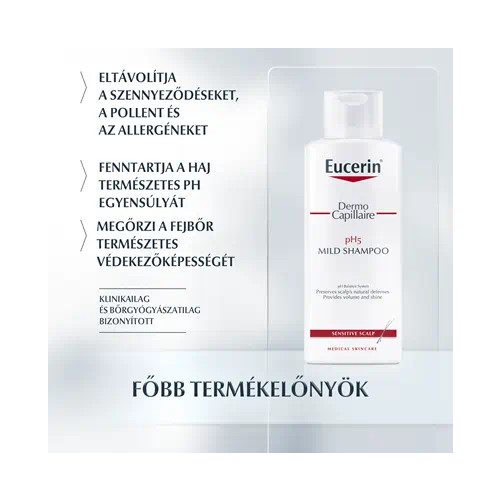 Eucerin DermoCapillaire pH5 Kímélő sampon 250ml