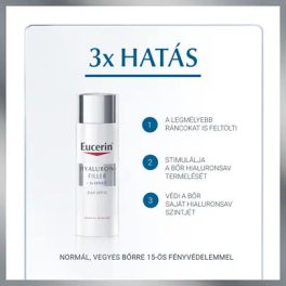   Eucerin Hyaluron-Filler Ráncfeltöltő nappali arckrém normál, vegyes bőrre 50ml