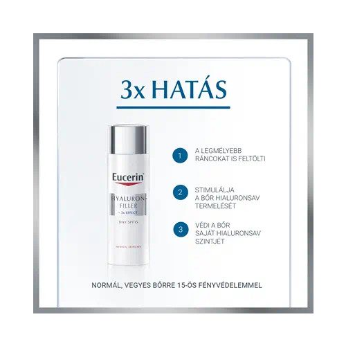 Eucerin Hyaluron-Filler Ráncfeltöltő nappali arckrém normál, vegyes bőrre 50ml