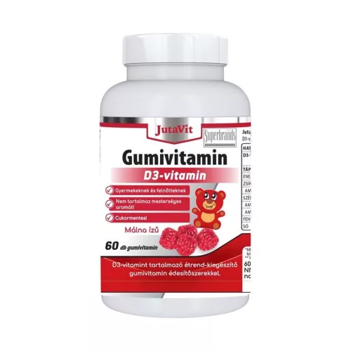 JutaVit D3-vitamin gumivitamin málna ízű 60x