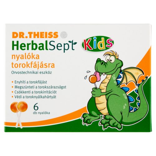 Dr.Theiss HerbalSept Kids nyalóka torokfájásra 6x
