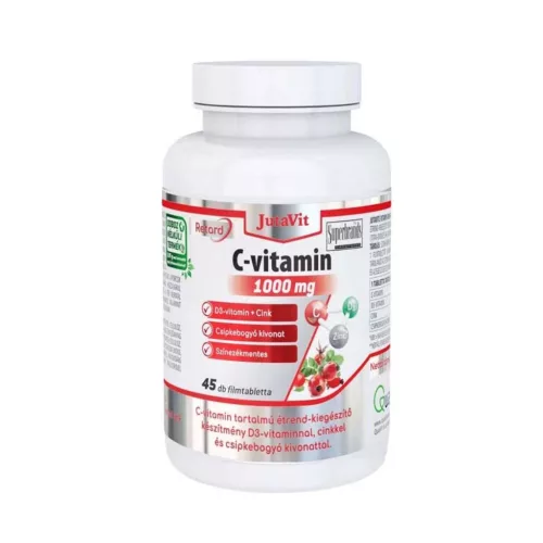 JutaVit C-vitamin 1000 mg csipkebogyó + D3 + cink retard filmtabletta 45x