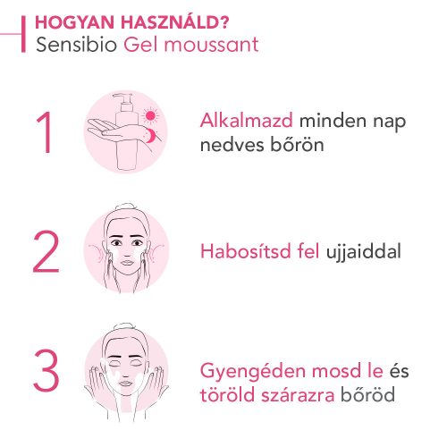 Bioderma Sensibio Moussant habzó gél 500 ml