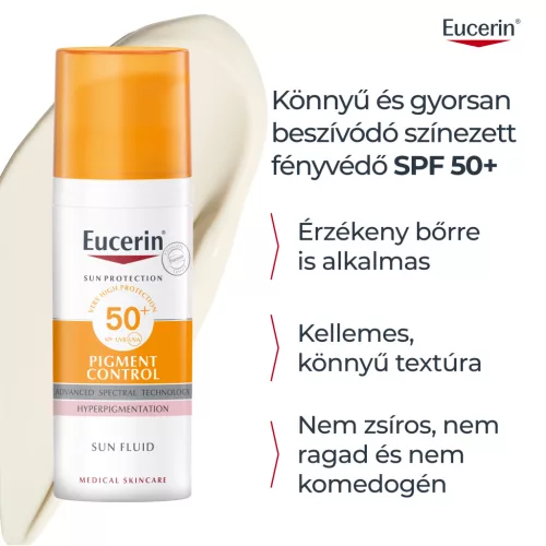 Eucerin Sun Pigment Control napozó fluid arcra SPF50+ 50ml