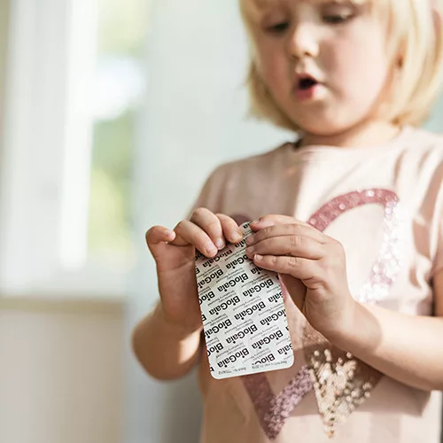Biogaia Junior+D3 vitamin étrend-kiegészítő rágótabletta narancs ízű 10x