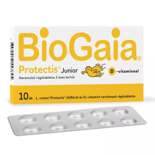 Biogaia Junior+D3 vitamin rágótabletta narancs ízű 30x