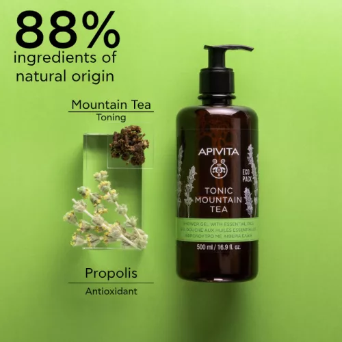 Apivita Tusfürdő pezsdítő hegyi teával és illóolajokkal 500ml