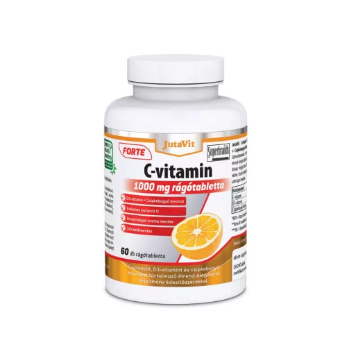 JutaVit C-vitamin 1000 mg Forte + D3 + csipkebogyó rágótabletta narancs ízű 60x