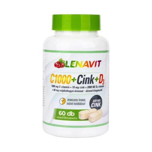 Lenavit C1000+Szerves Cink+D3 csipkebogyó filmtabletta 60x