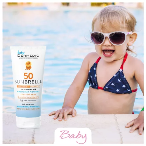 Dermedic Sunbrella Baby Napfényvédő tej gyermekeknek és babáknak SPF50 100g