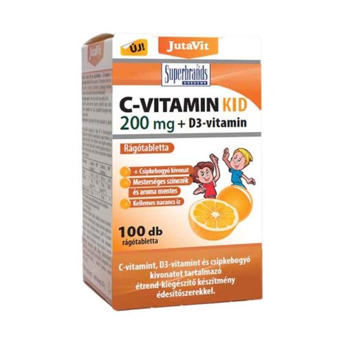 JUTAVIT C VIT.KID 200MG+D3 VIT.RAGOTABL.NAR 100X