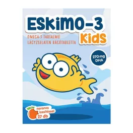 Eskimo 3 Kids Omega-3 D-vitamin rágótabletta narancs 27x