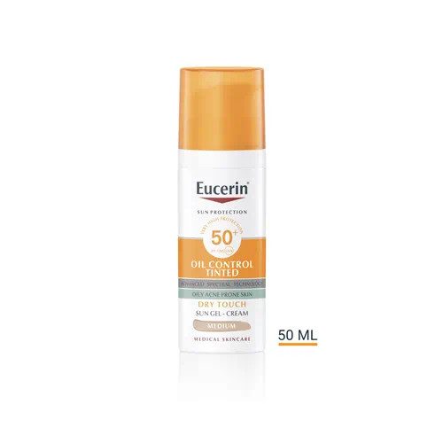 Eucerin Sun Oil Control színezett napozó krém-gél arcra medium SPF50+  50ml