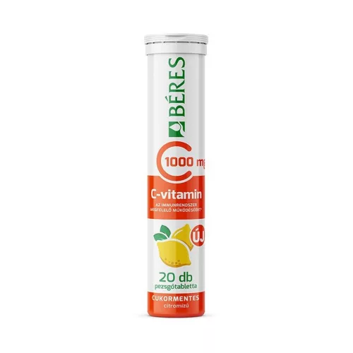 Béres C-vitamin 1000 mg cukormentes pezsgőtabletta citrom ízű 20x