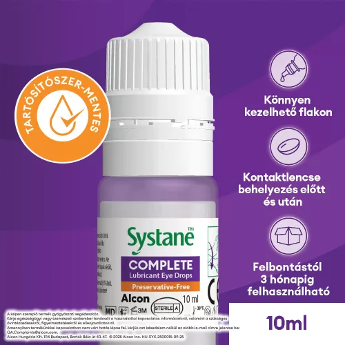 Systane Complete tartósítószer mentes lubrikáló szemcsepp 10ml
