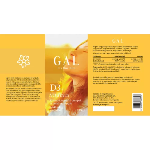 GAL D3-vitamin csepp 30ml