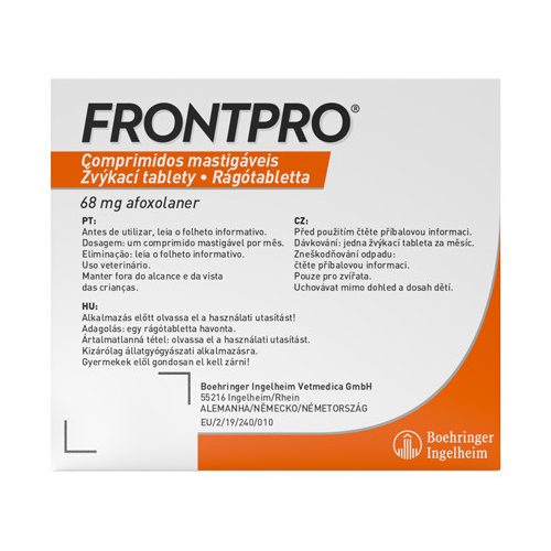 A.U.V. Frontpro 68 mg rágótabletta kutyáknak 10-25 kg 3x