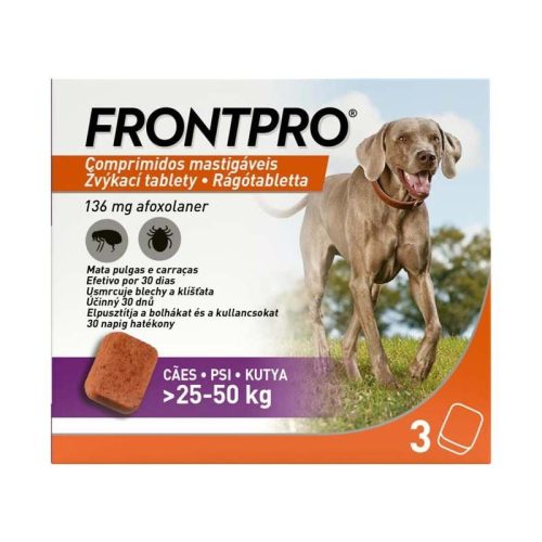 A.U.V. Frontpro 136 mg rágótabletta kutyáknak 25-50 kg 3x