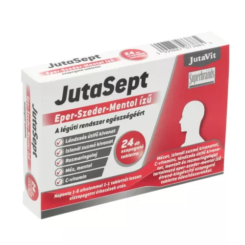 JutaVit Jutasept szopogató tabletta eper-szeder-mentol 24x