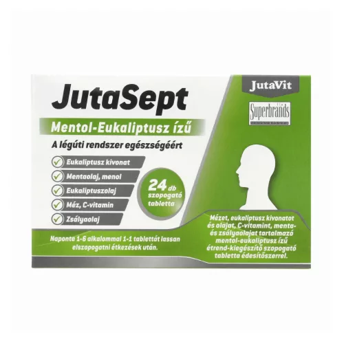 JutaVit Jutasept szopogató tabletta mentol-eukaliptusz ízű 24x