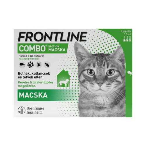 A.U.V. Frontline Combo rácsepegtető oldat macskáknak 3x0,5ml
