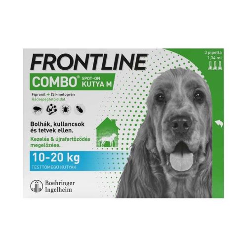 A.U.V. Frontline Combo Spot on M (10-20 kg) rácsepegtető 3x1,34ml
