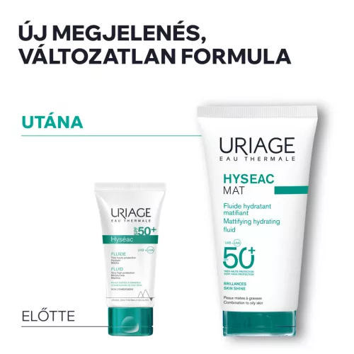 Uriage Hyséac fluid SPF50+ mattító fényvédő zsíros bőrre 50ML