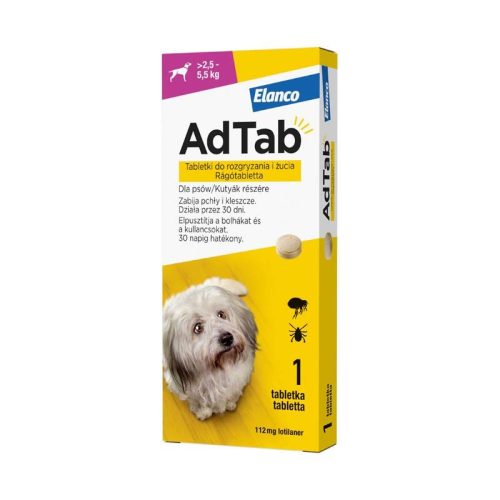 A.U.V. AdTab 112 mg rágótabletta kutyáknak (2,5-5,5 kg) 1x