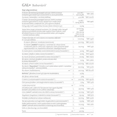 GAL+ Babaváró vitamincsomag 30 adag