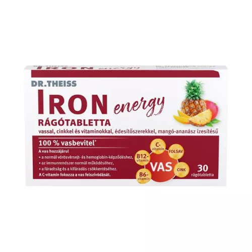 Dr. Theiss Iron Energy rágótabletta mangó-ananász 30x