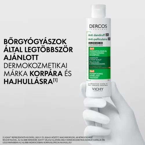 VICHY Dercos 2in1 sampon és balzsam korpásodás ellen 200 ml