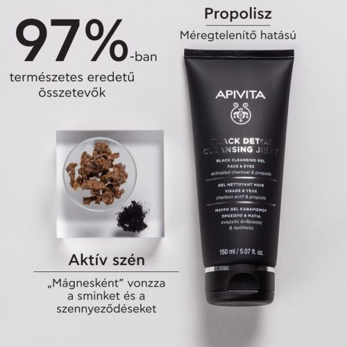 Apivita Black Detox arc- és szemkörnyéktisztító 150ml