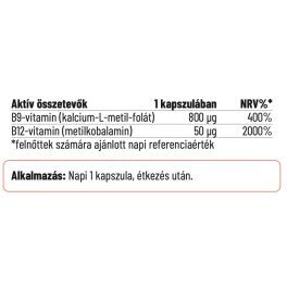 Nordvital Bioaktív Folát (B9-Vitamin) 800mcg 60x