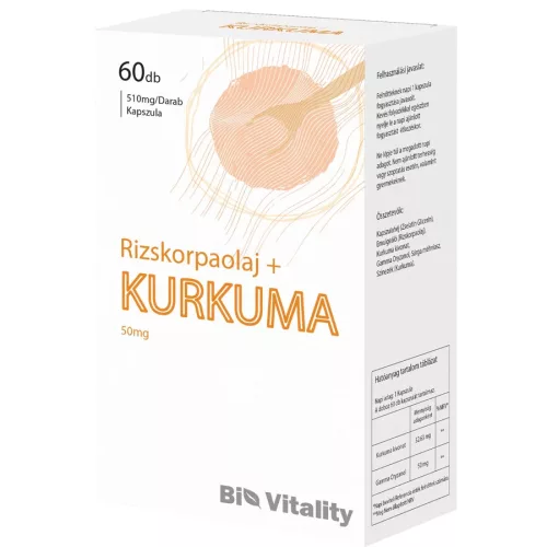 Bio Vitality Kurkuma + Rizskorpaolaj kapszula 60x