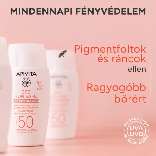 Apivita Bee Sun Safe Daily Age Repair Fluid ráncok, pigmentfoltok ellen SPF50 50ml