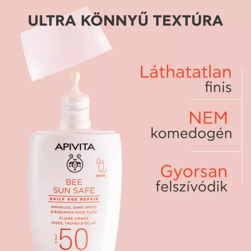 Apivita Bee Sun Safe Daily Age Repair Fluid ráncok, pigmentfoltok ellen SPF50 50ml