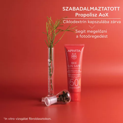 Apivita Bee Sun Safe Színezett arckrém ráncok és pigmentfoltok ellen SPF50 50ml
