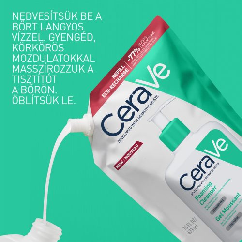 Cerave Habzó tisztító gél utántöltő 473ml